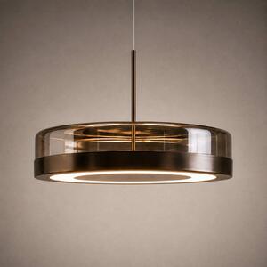 Lampa wisząca szklana La Latta Lucande, możliwość ściemniania, brązowy / rdzawy, szkło, design