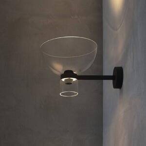FLOS Kinkiet Nocturne Bowl, możliwość ściemniania, czarny, przedpokój, aluminium, design