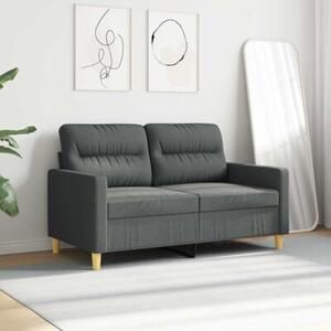 Sofa 2-osobowa, ciemnoszara, 120 cm, tapicerowana tkaninÄ