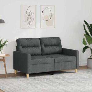 Sofa 2-osobowa, ciemnoszara, 120 cm, tapicerowana tkaninÄ