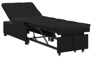 Rozkładana sofa z mikrofibry w kolorze czarnym