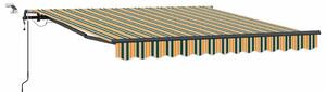 Markiza wysuwana Zielony i żółty 350 x 250 cm Poliester