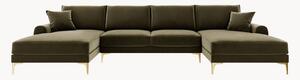 Panoramiczna sofa narożna o wyglądzie aksamitu Madara (6-osobowa)