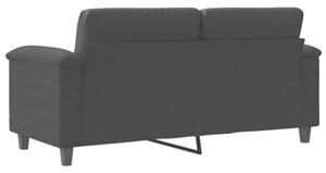 Sofa 2-osobowa, czarna, 140 cm, tapicerowana mikrofibrÄ
