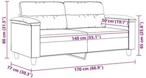 Sofa 2-osobowa, czarna, 140 cm, tapicerowana mikrofibrÄ