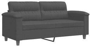 Sofa 2-osobowa, czarna, 140 cm, tapicerowana mikrofibrÄ
