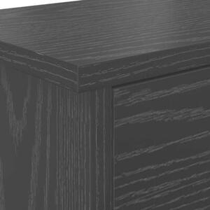 Nowoczesny wieszak na płaszcze do ściany w kolorze czarnego dębu z wieloma haczykami i minimalistycznym designem