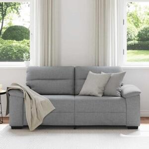 Sofa 2-osobowa, jasnoszara, 180x81x84 cm, tapicerowana tkaninÄ