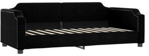 Sofa rozsuwana z materacami, czarna, 90x190 cm, tkanina
