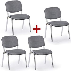 Krzesło konferencyjne VIVA PLUS 3+1 GRATIS - chromowane nogi, szare