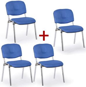Krzesło konferencyjne VIVA PLUS 3+1 GRATIS - chromowane nogi, niebieski