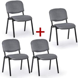 Krzesło konferencyjne VIVA PLUS 3+1 GRATIS - czarne nogi, szare