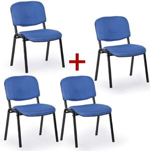 Krzesło konferencyjne VIVA PLUS 3+1 GRATIS - czarne nogi, niebieski