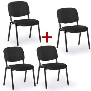 Krzesło konferencyjne VIVA PLUS 3+1 GRATIS - czarne nogi, czarne