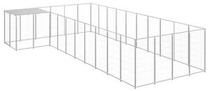 Kojec dla psa, srebrny, 13,31 m², stalowy