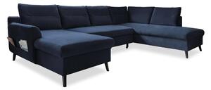 Ciemnoniebieska rozkładana sofa w kształcie litery "U" Miuform Stylish Stan, prawostronna