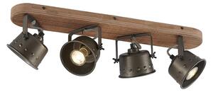 Lindby - Rubinjo 4 Lampa Sufitowa Wood/Black