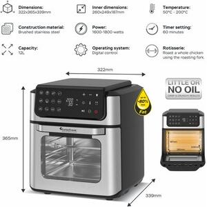 Mini piekarnik TURBOTRONIC TT-AFO12W Airfryer