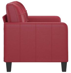 Sofa, 2-osobowa winna czerwieÅ, 120 cm, sztuczna skÃ³ra