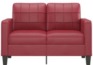 Sofa, 2-osobowa winna czerwieÅ, 120 cm, sztuczna skÃ³ra