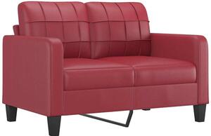 Sofa, 2-osobowa winna czerwieÅ, 120 cm, sztuczna skÃ³ra
