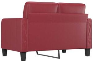 Sofa, 2-osobowa winna czerwieÅ, 120 cm, sztuczna skÃ³ra