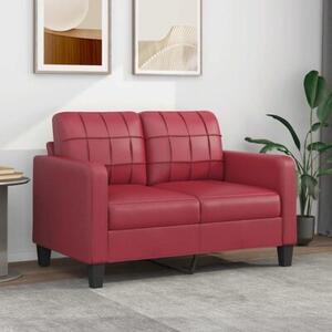 Sofa, 2-osobowa winna czerwieÅ, 120 cm, sztuczna skÃ³ra