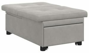 RozkÅadana sofa z mikrofibry w kolorze jasnoszarym