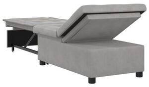 RozkÅadana sofa z mikrofibry w kolorze jasnoszarym
