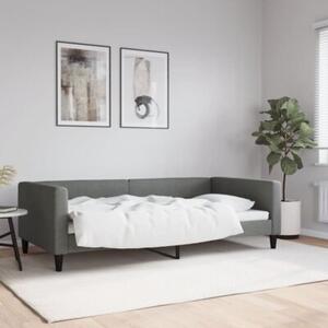 Sofa z funkcją spania, ciemnoszara, 100x200 cm, obita tkaniną