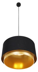 Nowoczesna lampa wisząca czarna ze złotym kloszem 47 cm - Combi Oswietlenie wewnetrzne