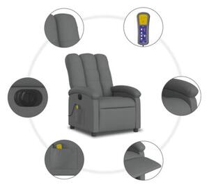 RozkÅadany fotel masujÄ cy, elektryczny, ciemnoszary, tkanina
