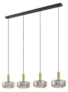 Lindby - Hildur 4 Lampa Wisząca 118cm Przydymiony Szary/Mosiądz
