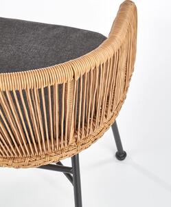 Krzesło z poduszką z technorattanu K400 - naturalny