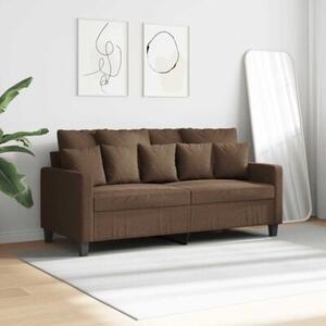 Sofa 2-osobowa, brÄ zowa, 140 cm, tapicerowana tkaninÄ