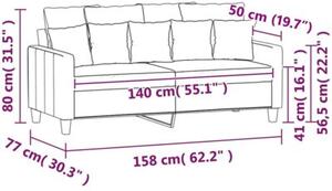 Sofa 2-osobowa, brÄ zowa, 140 cm, tapicerowana tkaninÄ