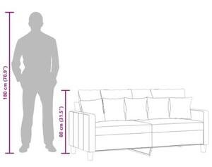Sofa 2-osobowa, czarna, 140 cm, tapicerowana tkaninÄ