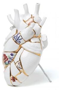 SELETTI - Love In Bloom Kintsugi Porcelain Heart Wazon