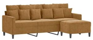 Sofa 3-osobowa z podnÃ³Å¼kiem, brÄ zowy, 180 cm, aksamit