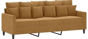 Sofa 3-osobowa z podnÃ³Å¼kiem, brÄ zowy, 180 cm, aksamit