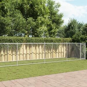 Klatka dla psa, z drzwiami, szara, 10x2x1,5 m, stal