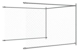 Klatka dla psa, z drzwiami, szara, 10x2x1,5 m, stal