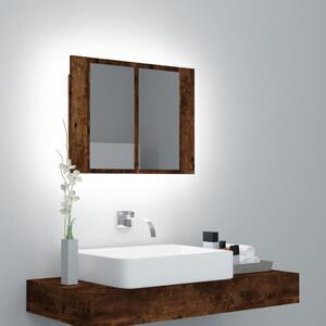 Szafka łazienkowa z lustrem, przydymiony dąb, 60x12x45 cm