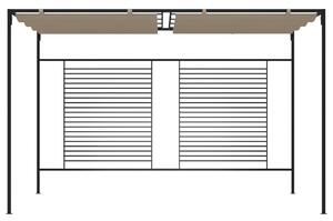 Altana ogrodowa ze zwijanym dachem, 3x4x2,3 m, taupe, 180 g/m²