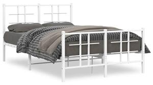 Białe metalowe łóżko małżeńskie 140x200 cm - Estris