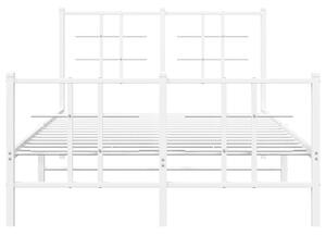 Białe metalowe łóżko małżeńskie 140x200 cm - Estris