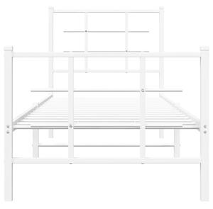 Białe metalowe łóżko loftowe 90x200 cm - Estris