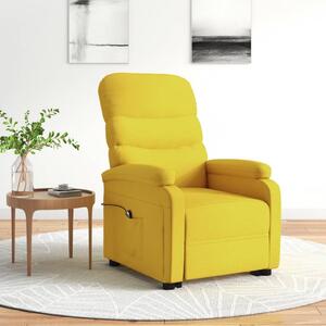 Rozkładany fotel podnoszony, jasnożółty, obity tkaniną