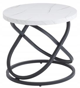 OkrÄ gÅy stolik kawowy nowoczesny Åawa loft Galaxy fi 50 cm biaÅy marmur