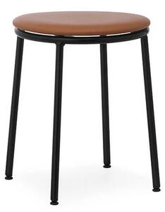 Normann Copenhagen - Circa Stołek H45 Upholstery Black Steel/Ultra Leather Brandy Normann Copenhag